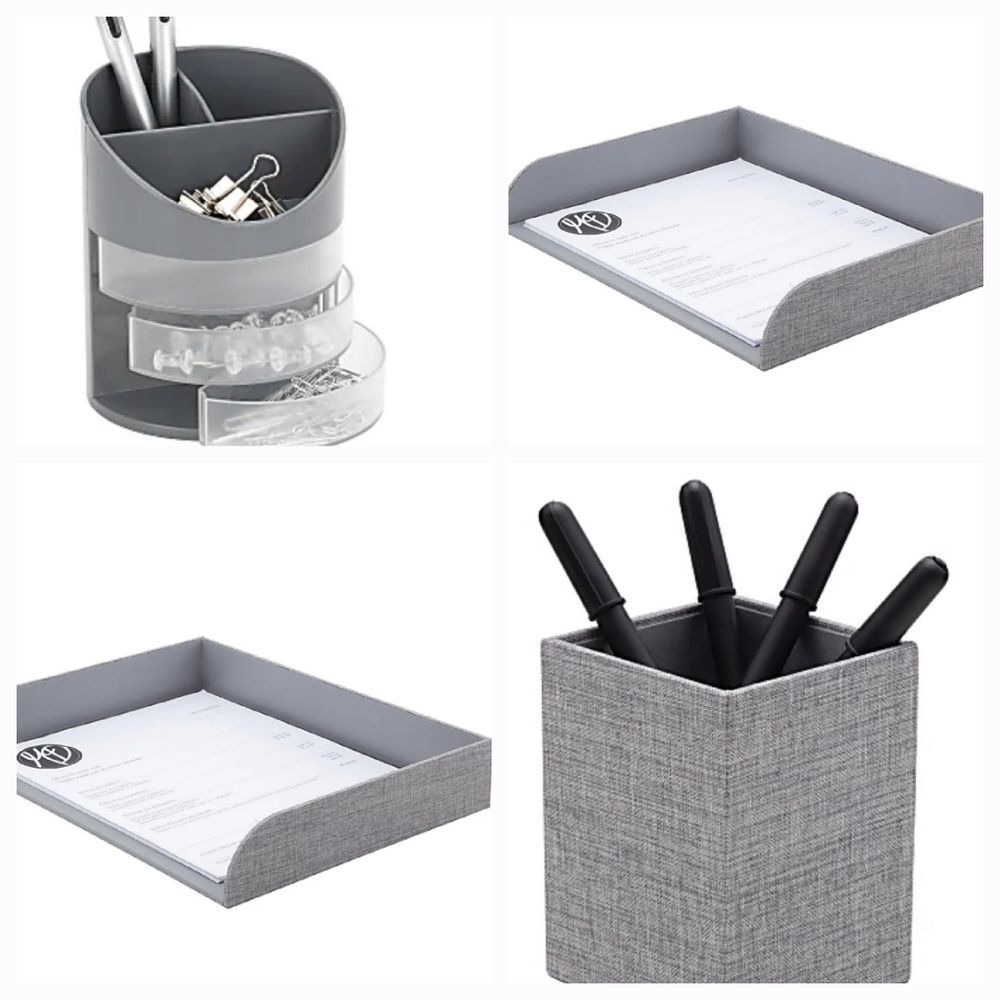 Real Space Office Organizer Set- Grey